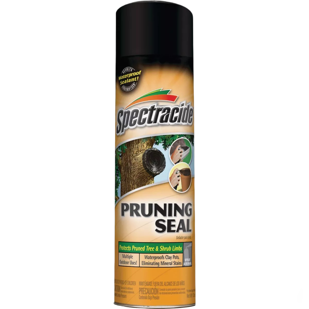 Black aerosol spray can of pruning sealer for tree care and plant protection in lawn and garden maintenance under $50