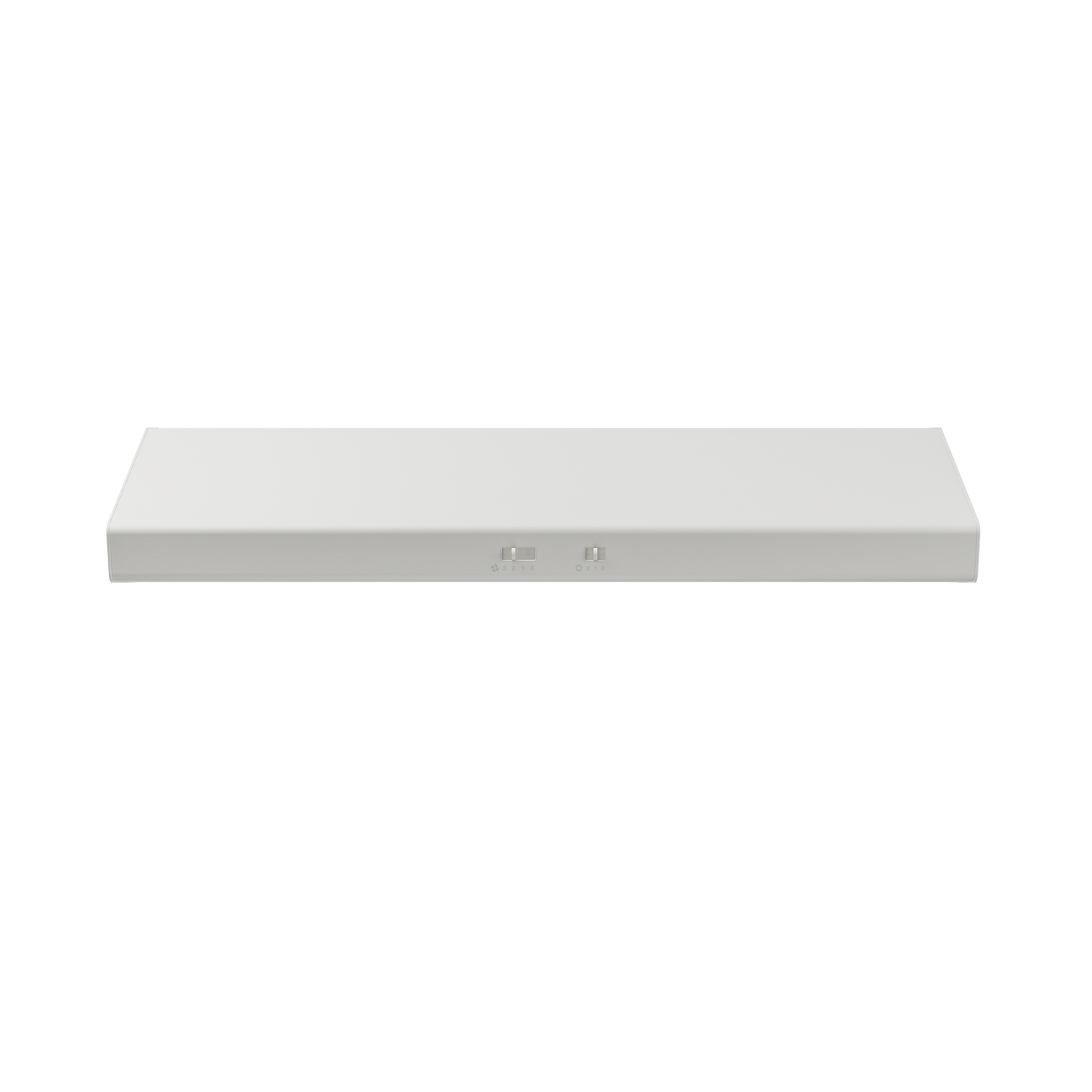 White under cabinet range hood with LED lights and simple toggle controls in kitchen appliances collection