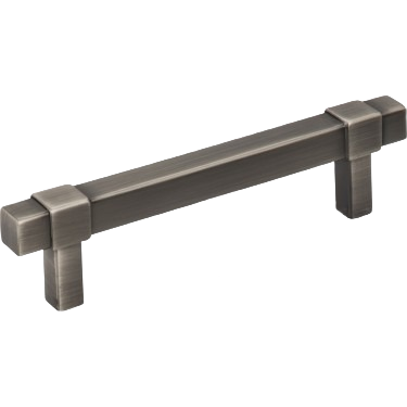 Brushed pewter square bar pull with 96mm hole spacing for cabinet and furniture hardware in home improvement collections