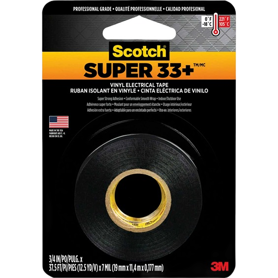 Roll of black vinyl electrical tape for professional use in electrical tools and home improvement collections