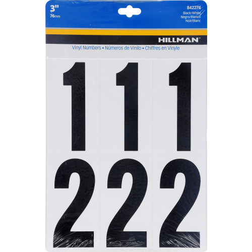 Sheet of black vinyl adhesive house numbers in 3-inch size for home improvement and signs collections under fifty dollars