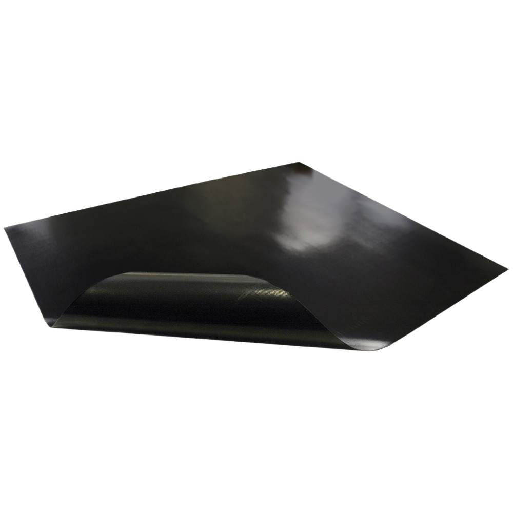 Black flexible oven liner protector sheet designed for easy cleaning and home improvement use