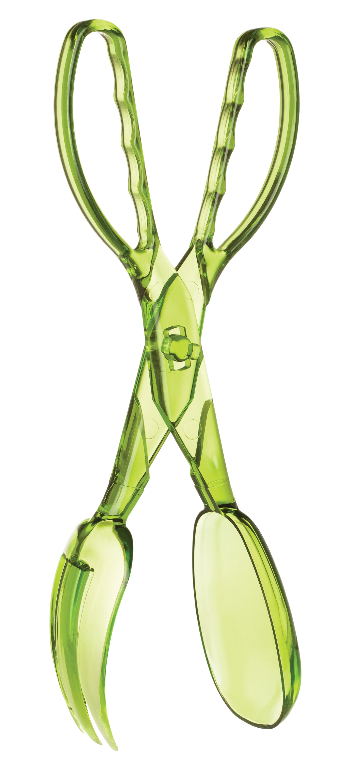 Lightweight hinged green acrylic salad tongs for effortless tossing and serving in kitchen utensils and gadgets collection
