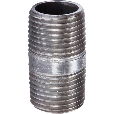 Close schedule 40 black steel pipe nipple fitting with threaded ends in Pipes & Fittings and Plumbing collections under $50