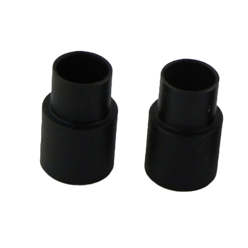 Two black precision bushings for woodworking mandrels, part of woodworking tool accessories under $50 collection