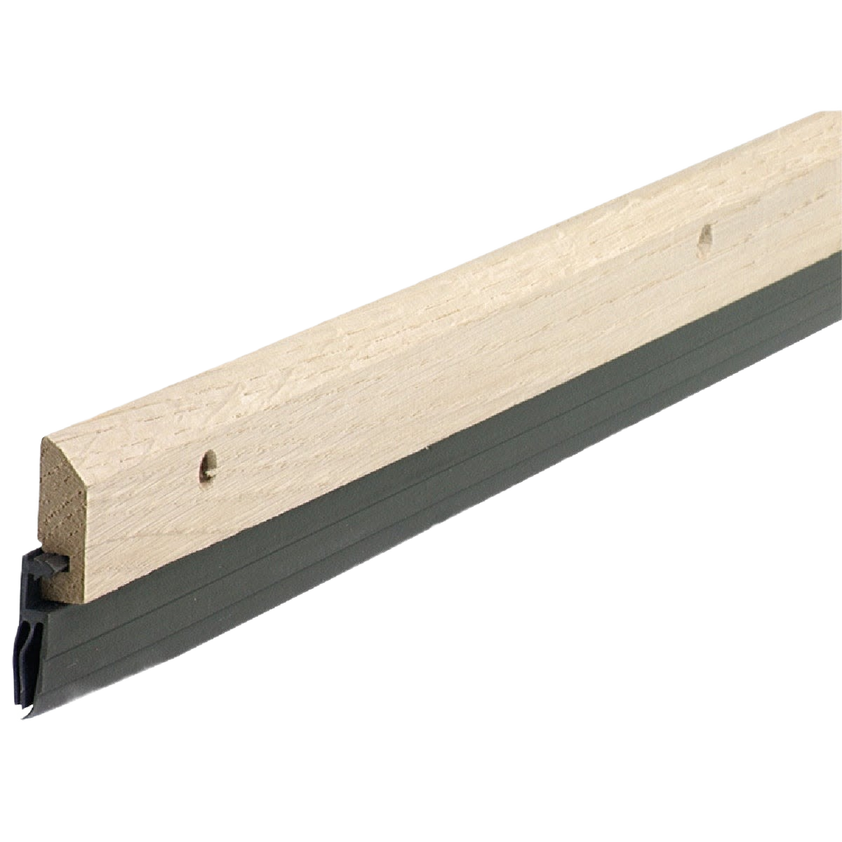 Natural hardwood and vinyl door sweep with triple-fin seal for draft and moisture protection in hardware and home improvement collections