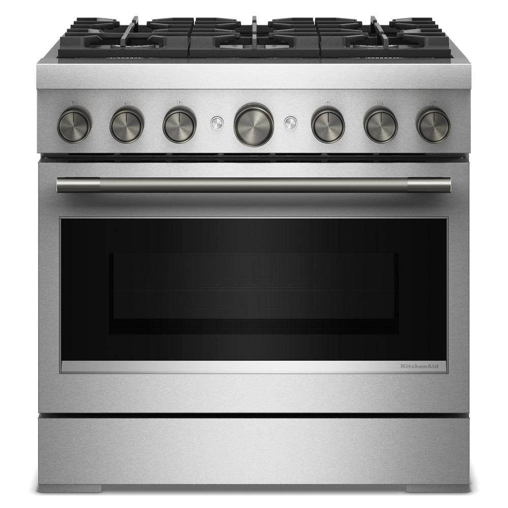 36-Inch 6 Burner Commercial-Style Dual Fuel Range with No Preheat Air Fry Mode