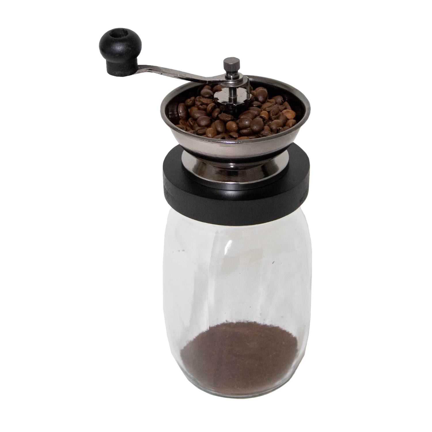 Manual coffee grinder with stainless steel bowl and clear glass jar for small kitchen appliances under $50 collections