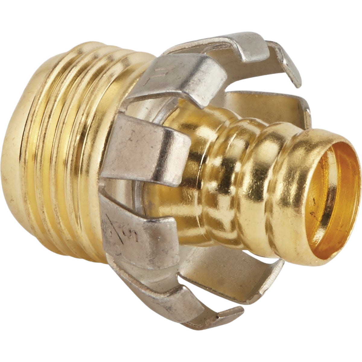 Male brass hose coupling mender with secure metal clamp for watering and irrigation under $50 lawn and garden tools