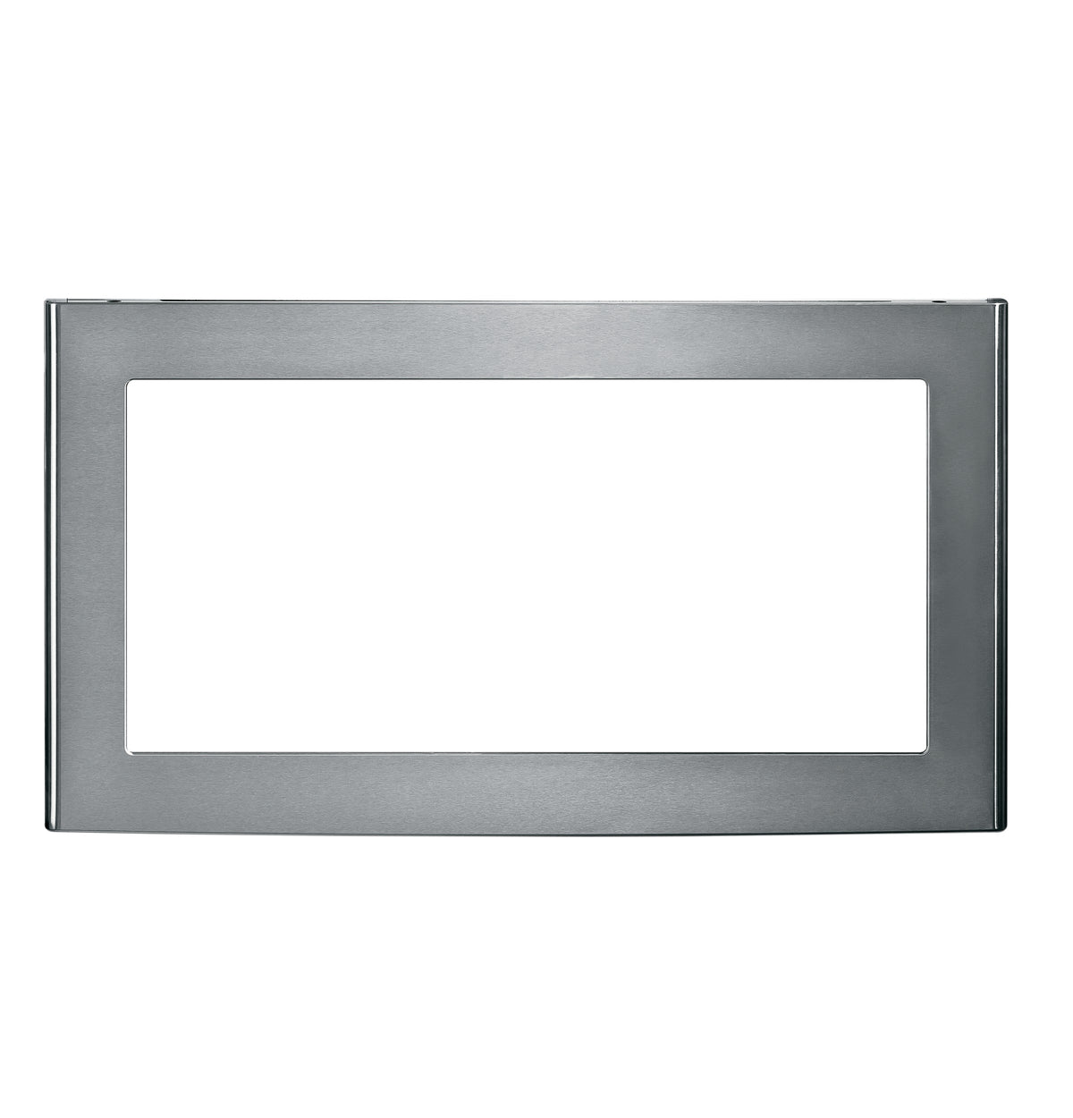 Rectangular stainless steel built-in trim kit frame for kitchen appliances in modern home improvement setting