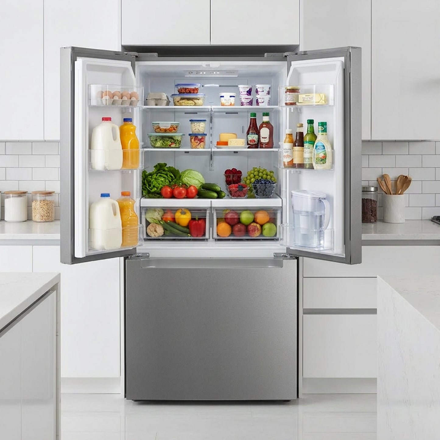 Element Electronics 18.4 cu. ft. French Door Refrigerator - Stainless Steel, ENERGY STAR (ERFD19CGCS)