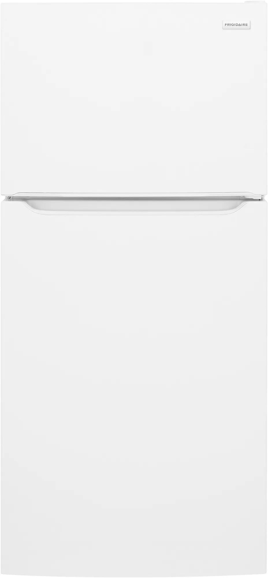 18 cu. ft. white top freezer refrigerator with streamlined design suitable for kitchen and home appliance collections