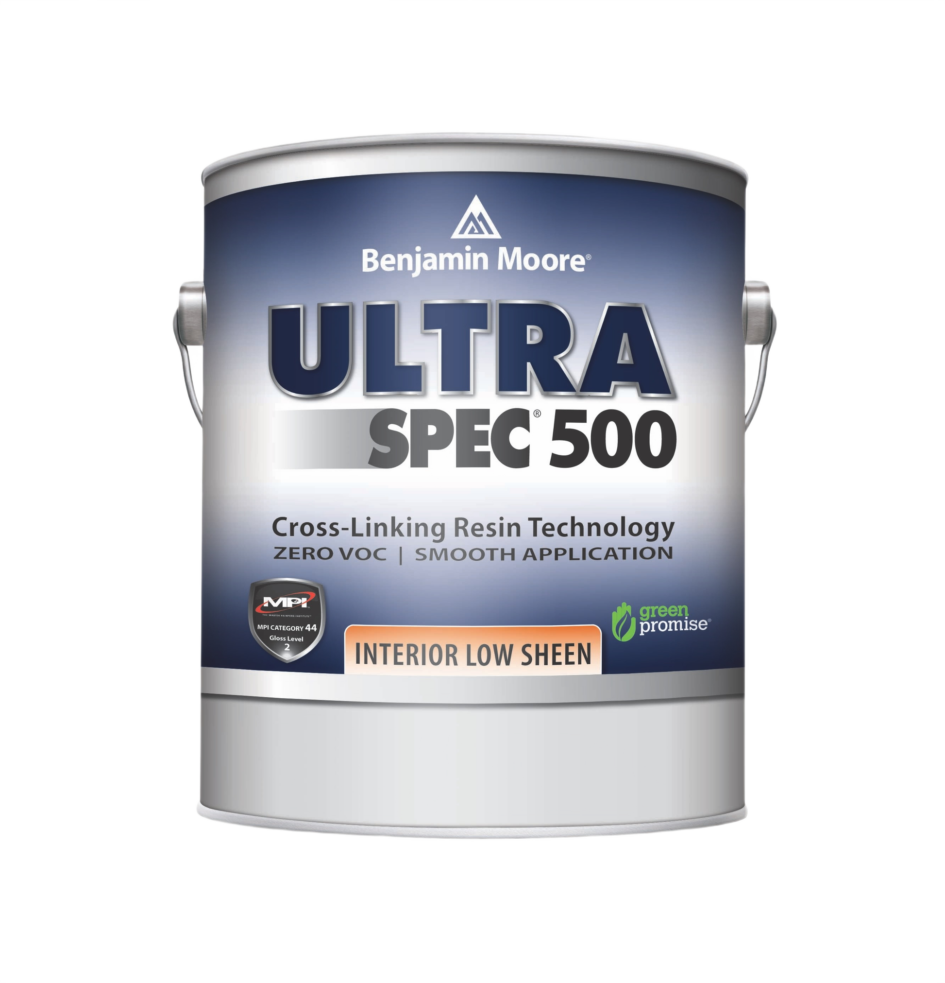 Benjamin Moore Ultra Spec 500 5-gallon interior low sheen paint can for home improvement projects
