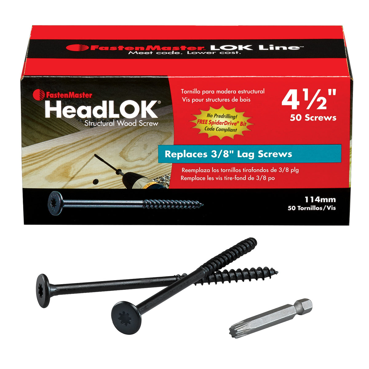 FastenMaster Headlok 0.172 x 4.5 in. Wafer Structure Screw, 50-Count