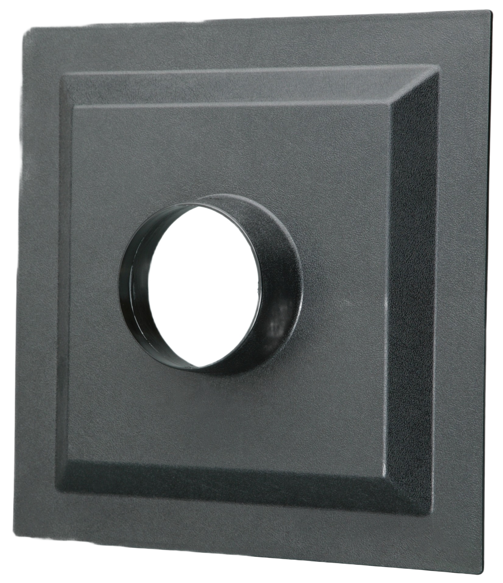 Black durable dust hood with central circular opening for contractor table saws in woodworking tools collection