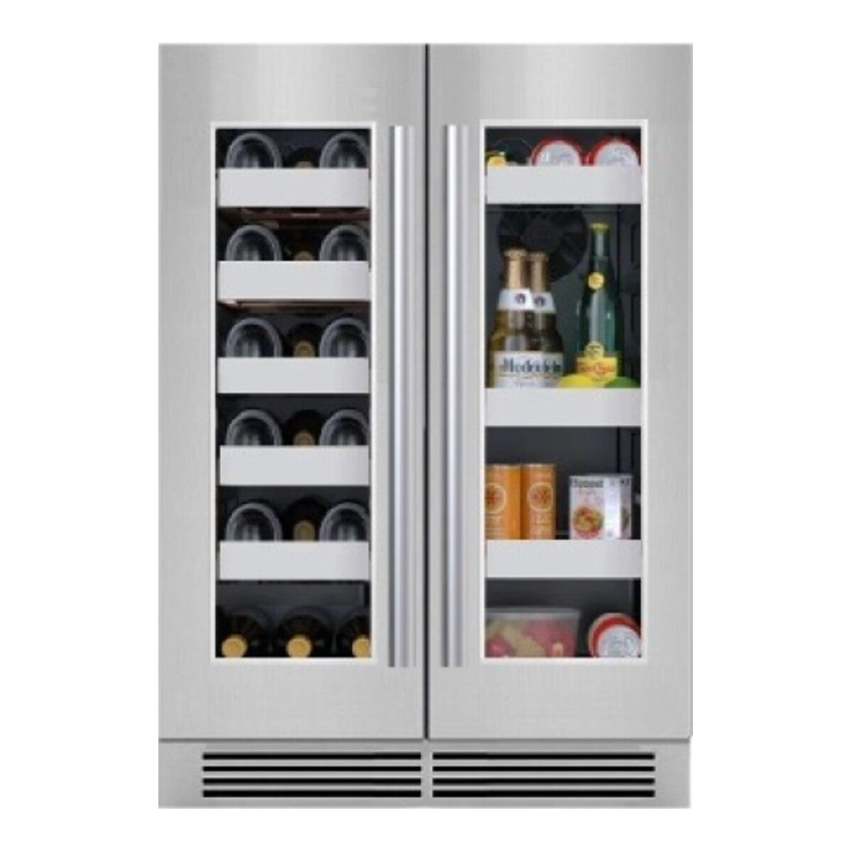 Cellara by Element 24 in., 27 Bottle and 45 Can Dual Zone French Door Wine and Beverage Cooler - EFB24DES