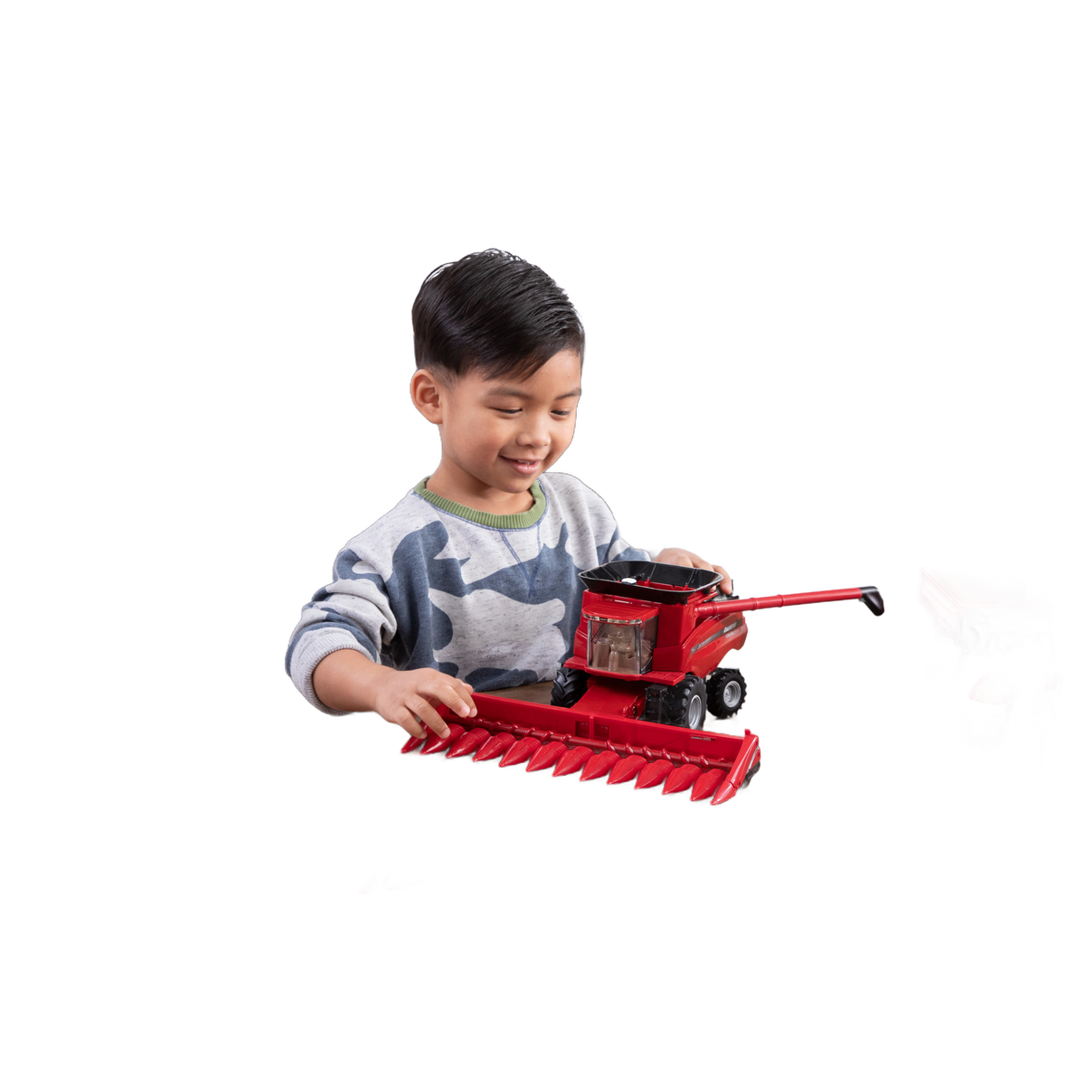 TOMY Case IH 1:32 Scale Farm Toy Harvesting Set with Tractor, Grain Cart and Combine