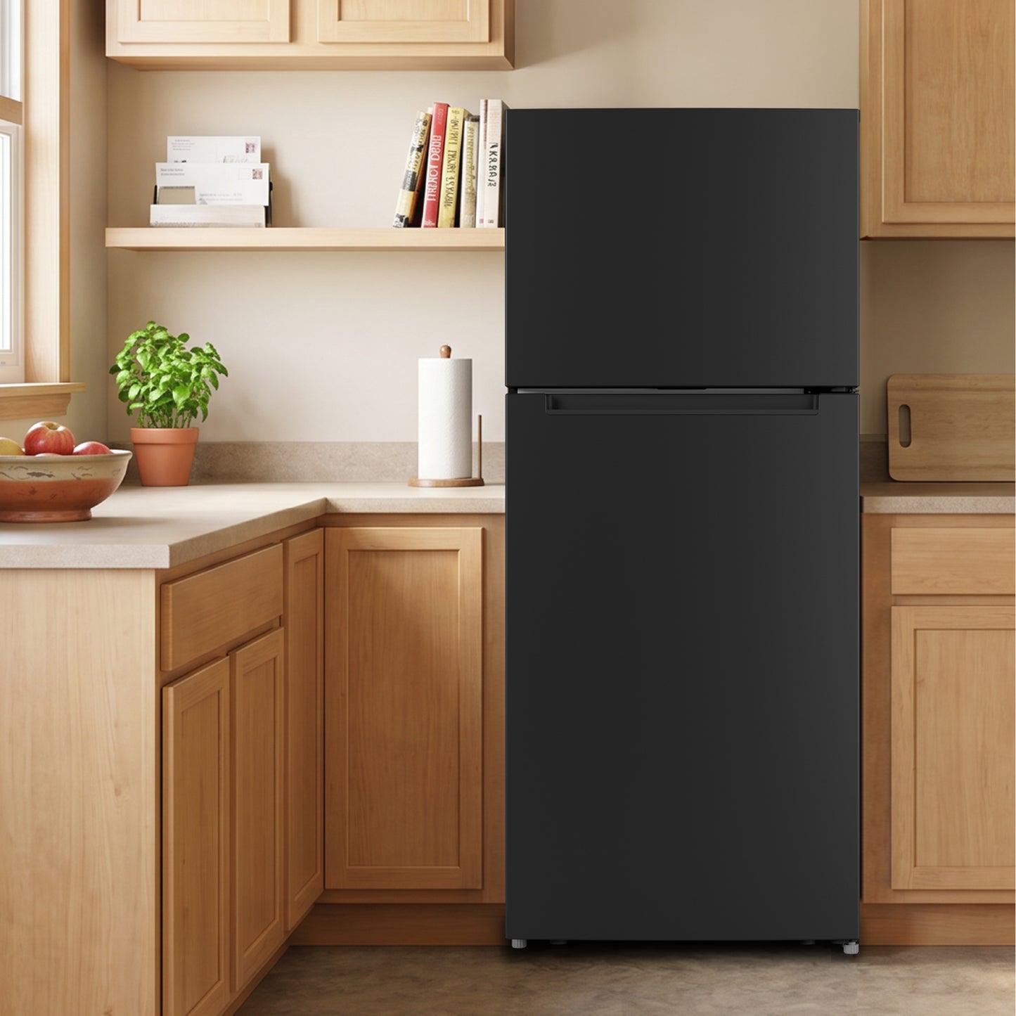 Element Electronics 17.6 cu. ft. Top Freezer Refrigerator, Ice Maker Ready - Black, ENERGY STAR (ENR18TFGCB)