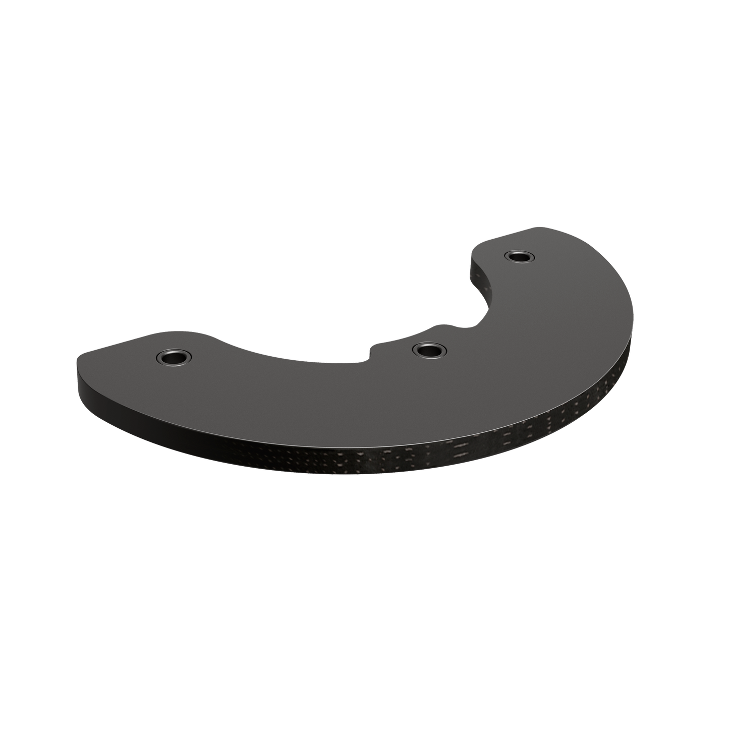 Curved black metal rotating blade with mounting holes for power tool accessories in home improvement collection