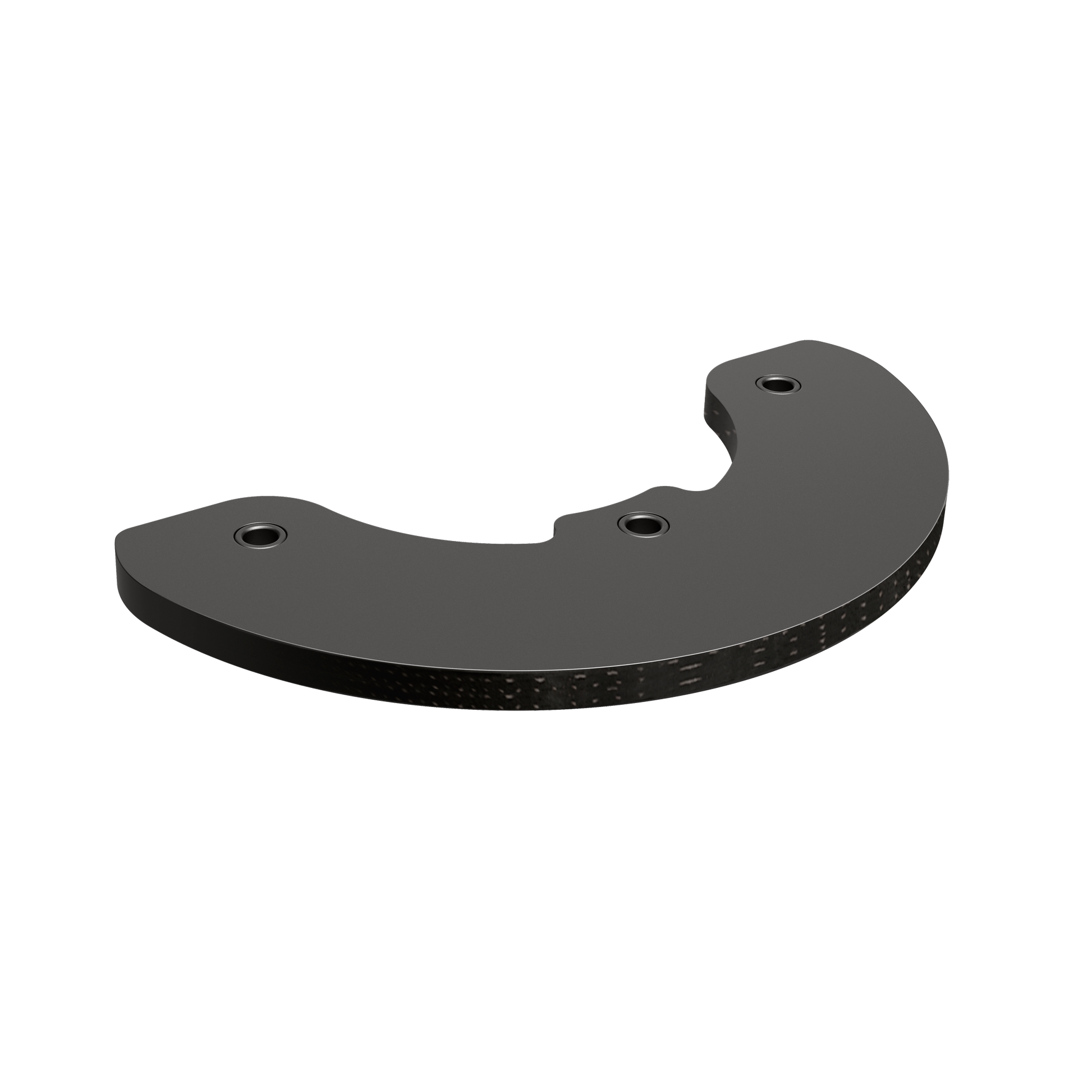 Curved black metal rotating blade with mounting holes for power tool accessories in home improvement collection