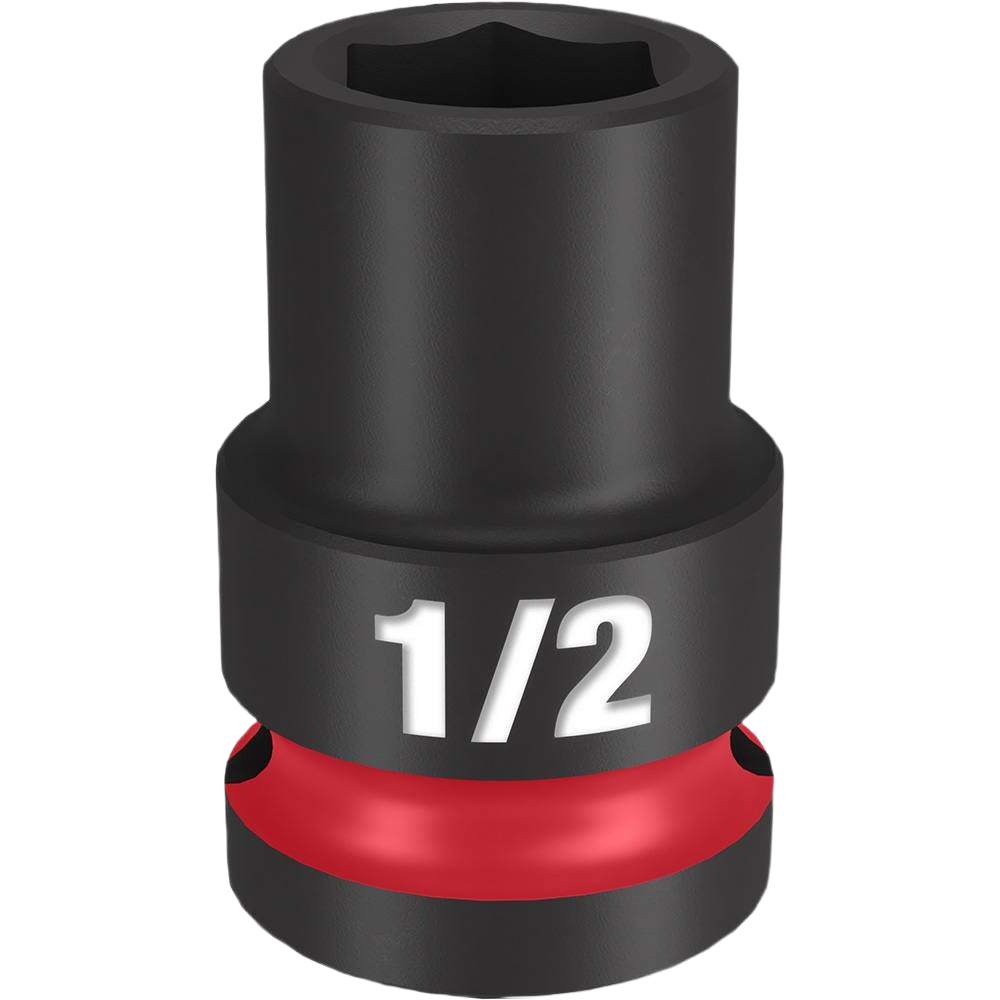 Durable 1/2-inch drive impact socket with 6-point design for high torque applications in hand and woodworking tools collections
