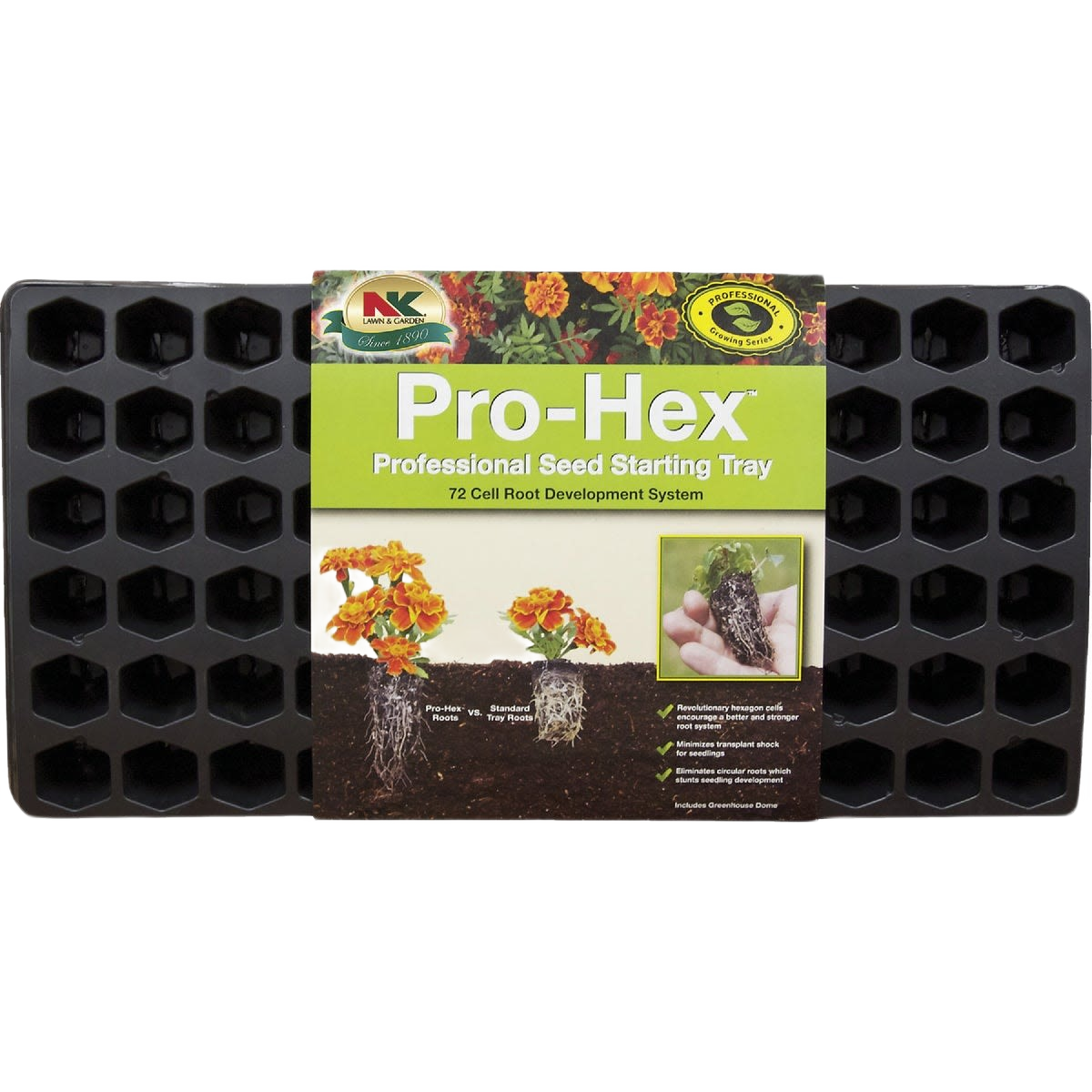 72-cell black seed starter tray with hexagon inserts for seedling growth in lawn and garden projects under $50 collection