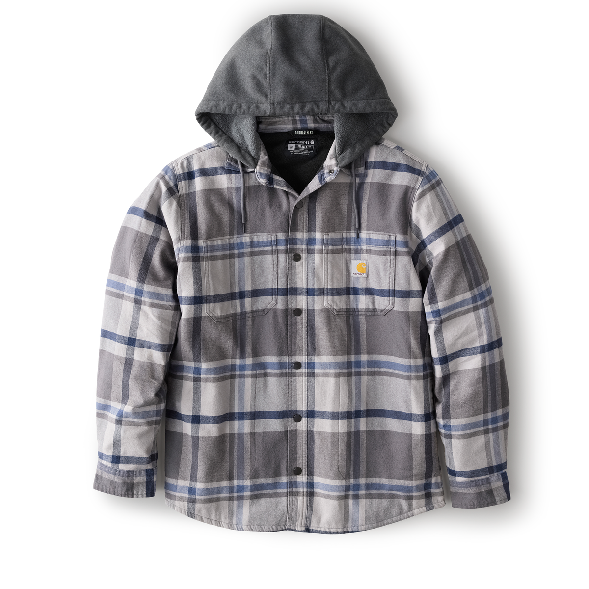 Carhartt Hamilton Relaxed Plaid Shirt Jac - Gravel, Tall Large