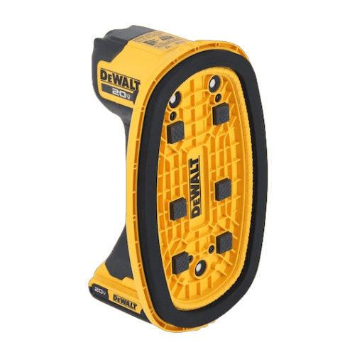 Yellow and black DEWALT 20V cordless lifter tool with textured pad and ergonomic grip for tools and home improvement tasks