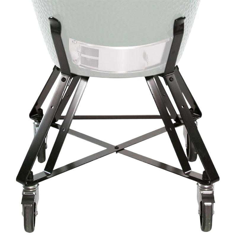 Powder-coated steel large nest with caster wheels designed for mobility and comfort in outdoor grilling setups