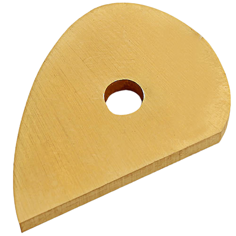 Medium tear drop shaped scraper cutter with central hole, designed for woodworking tools and home improvement tasks.