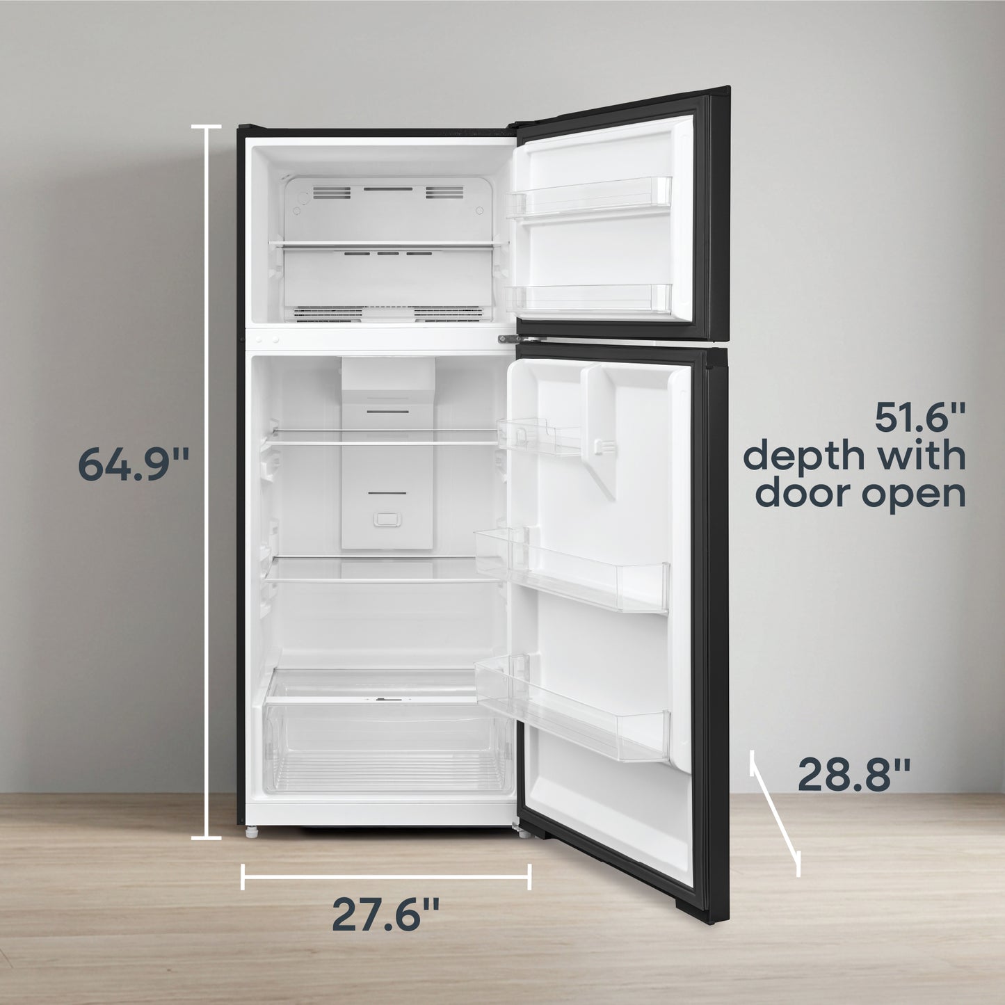 Element 16.0 cu. ft. Top Freezer Refrigerator - Black, ENERGY STAR (ERT16CGDB)