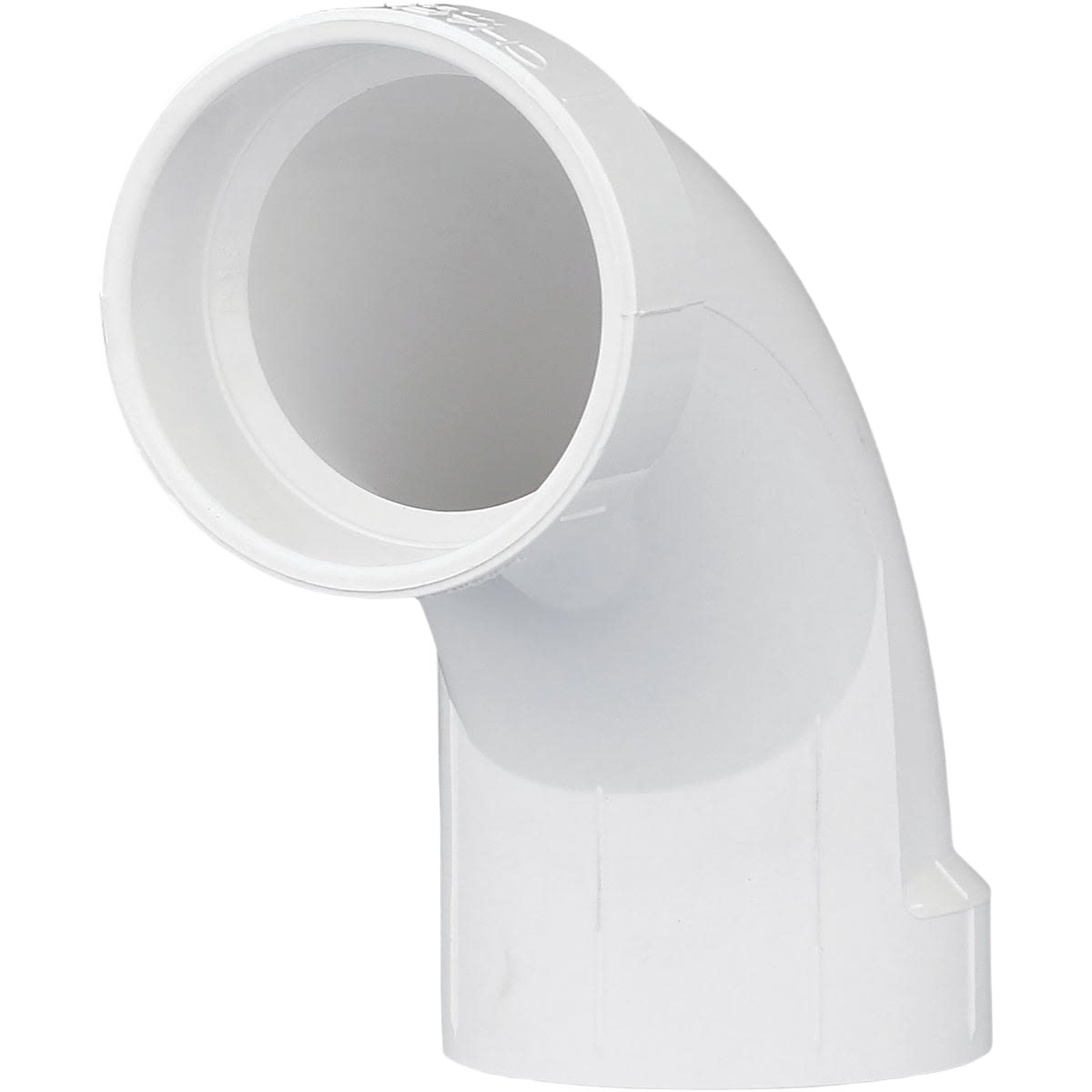 White PVC 90-degree long sweep elbow pipe fitting for plumbing and Pipes & Fittings collection use
