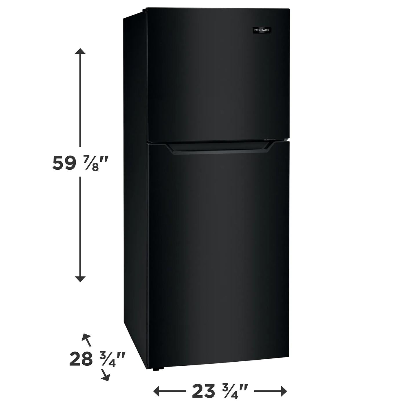 Black garage ready top freezer refrigerator with a 12 cu. ft. capacity and compact apartment size design