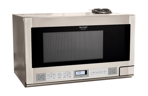 Stainless steel Sharp over-the-counter microwave with digital display and Auto-Touch™ control panel in kitchen appliances collection