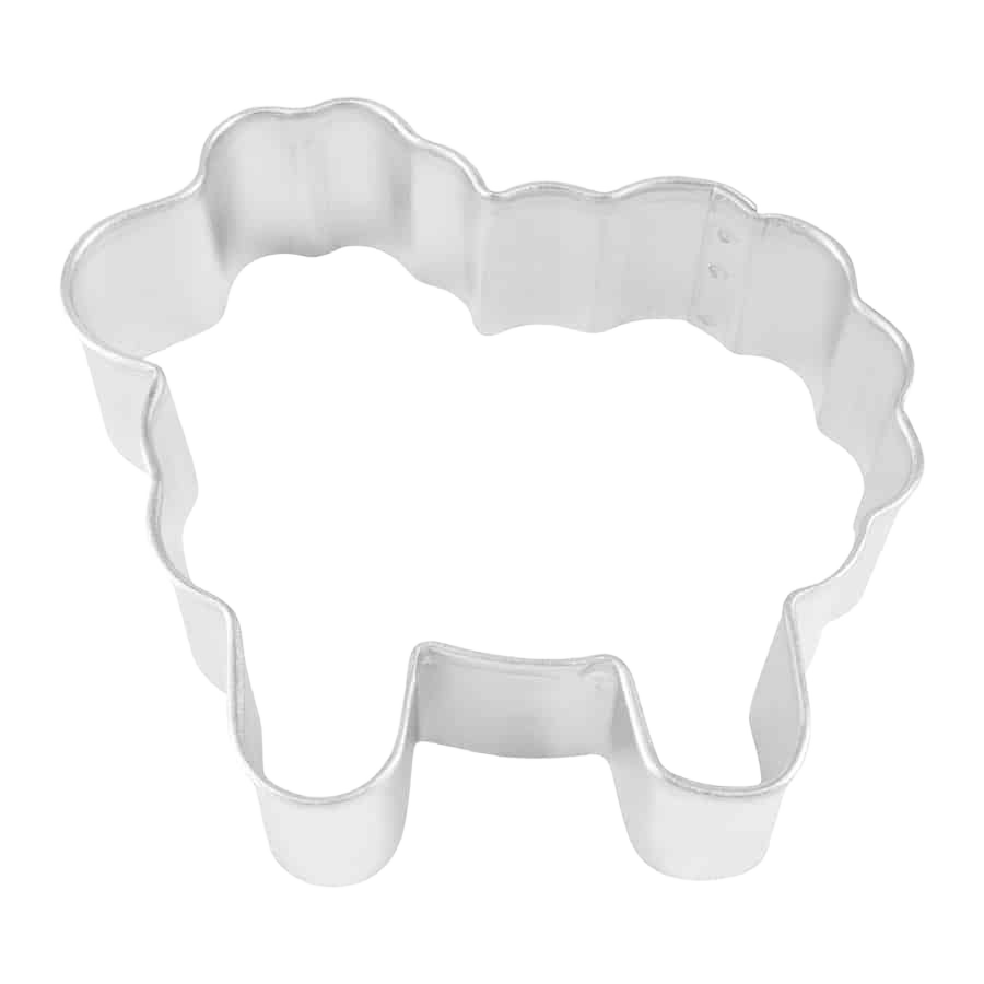 Tinplated steel sheep-shaped cookie cutter for baking in kitchenware and bakeware collections under $50