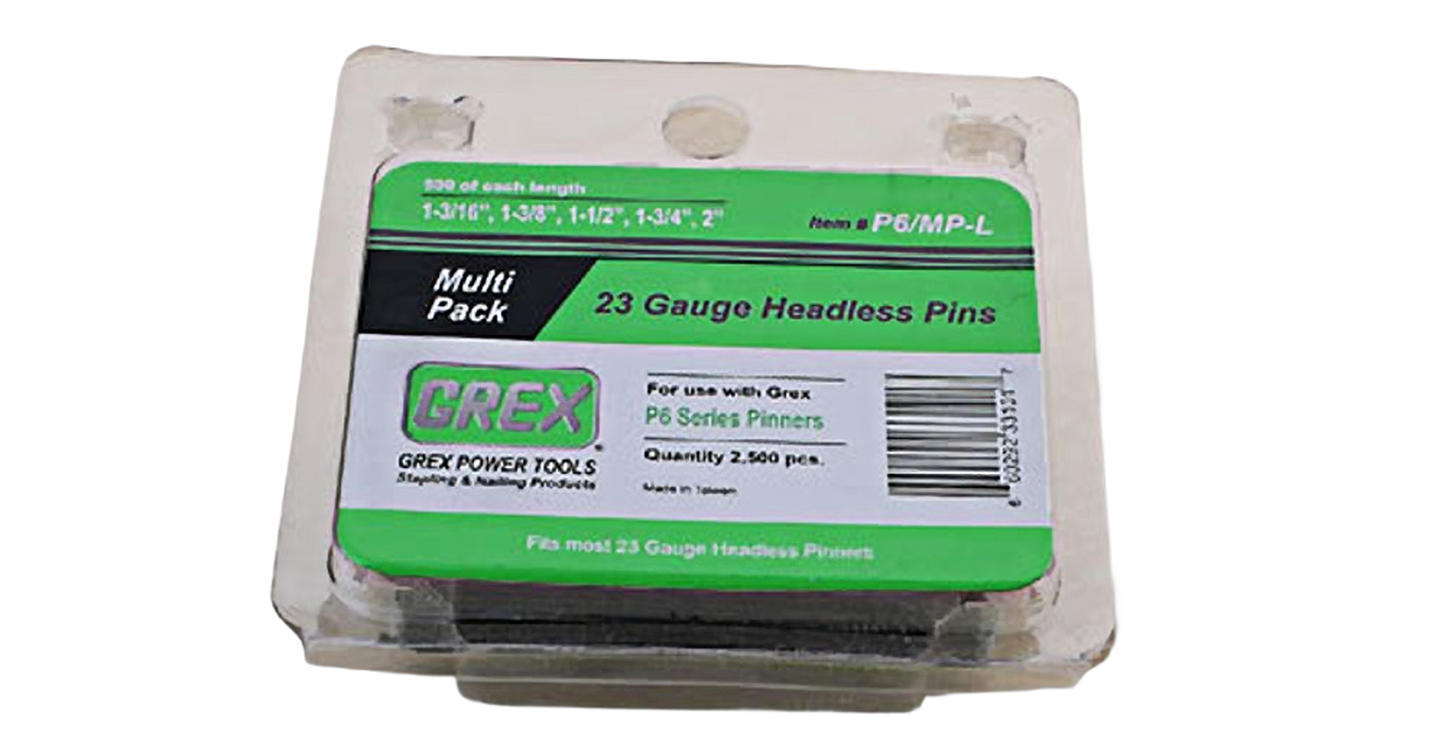 Grex 23 Gauge Headless Pin Multi-Pack, Long 2.5M