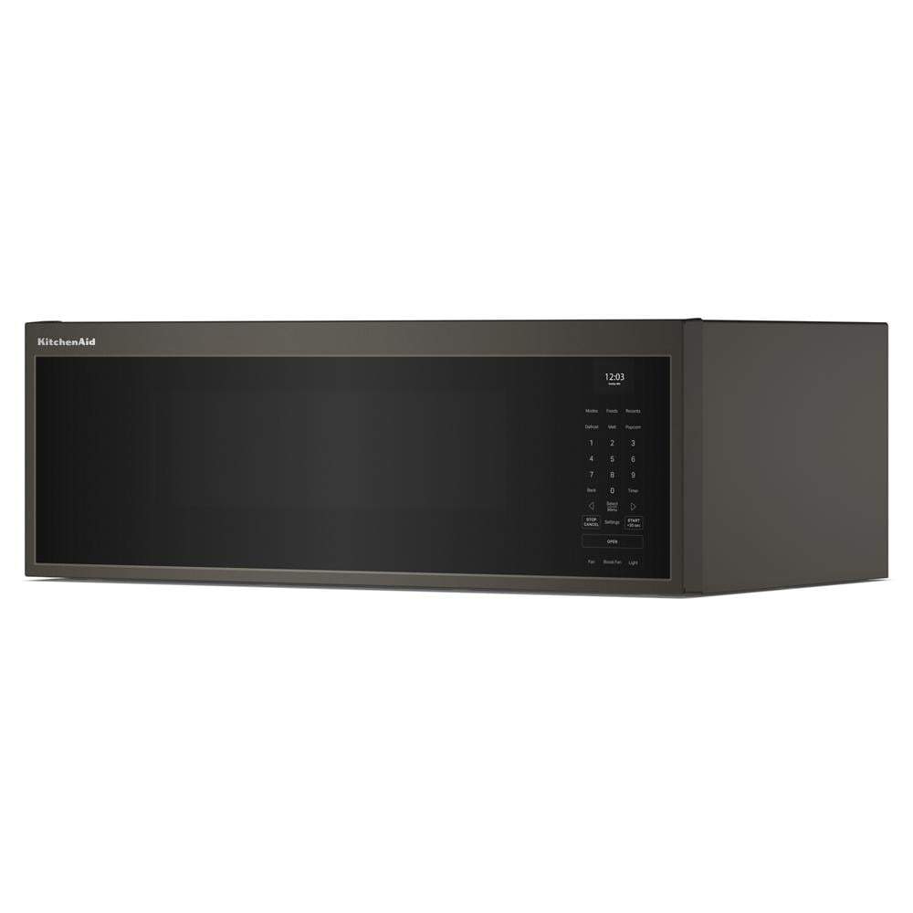 Dark metallic low profile microwave with digital control panel in KitchenAid microwaves at Hartville Hardware