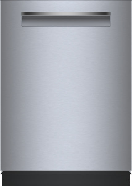 Built-in 24-inch dishwasher with stainless steel anti-fingerprint finish and modern integrated handle from Bosch Appliances collection