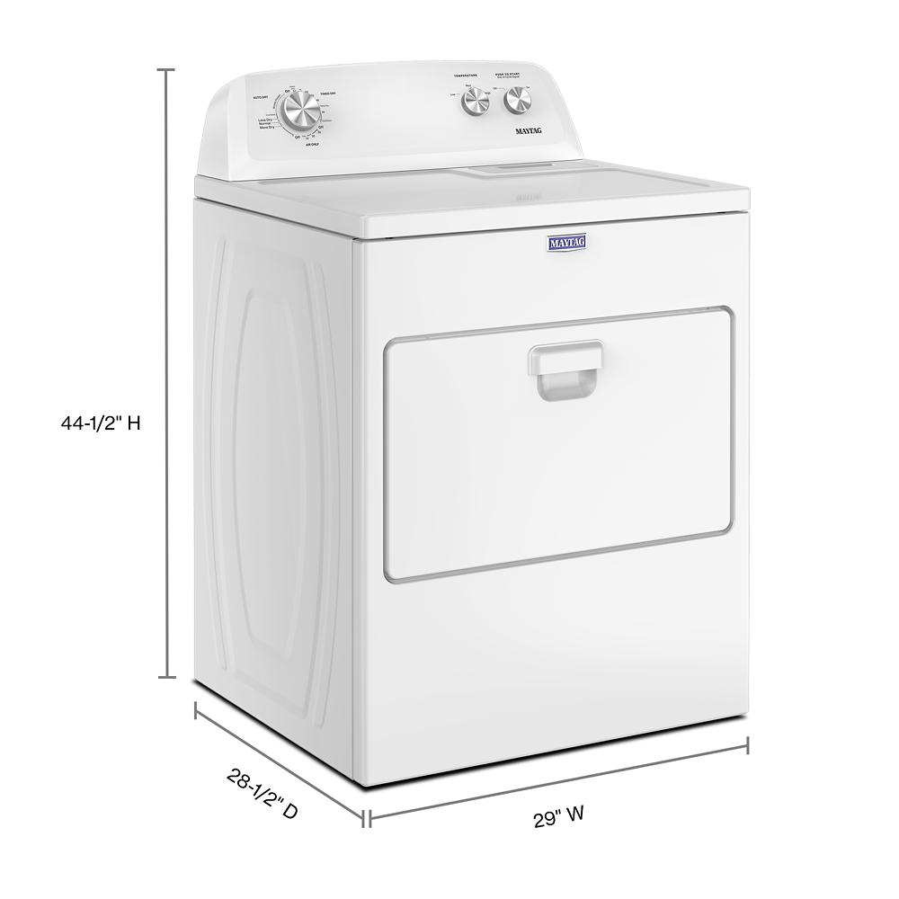 White top load electric dryer with wrinkle prevent feature and hamper door in dryers and appliances collection