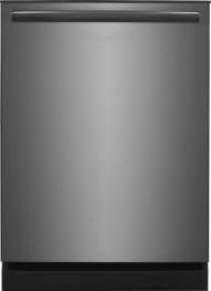 Built-in stainless steel dishwasher with sleek handle and modern design in dishwashers and kitchen appliances collection