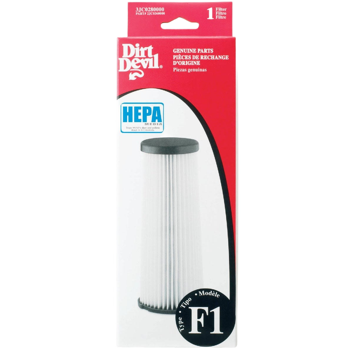 Replacement HEPA air filter cartridge with pleated design for dirt and allergen removal in home cleaning tools