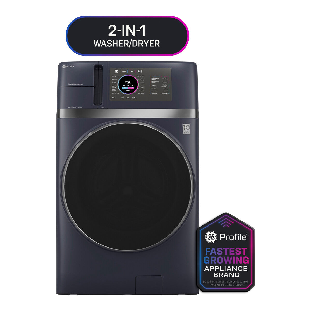 GE Profile™ ENERGY STAR® 4.8 cu. ft. Capacity UltraFast Combo with Ventless Inverter Heat Pump Technology Washer/Dryer