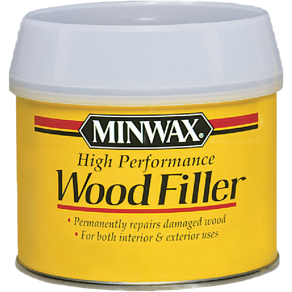 12 oz container of Minwax high performance wood filler for patching and repair in home improvement collections