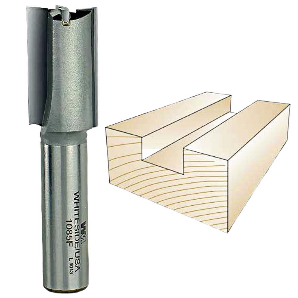 Whiteside straight router bit with 1/2-inch shank for woodworking grooves and dados in tool accessories collection