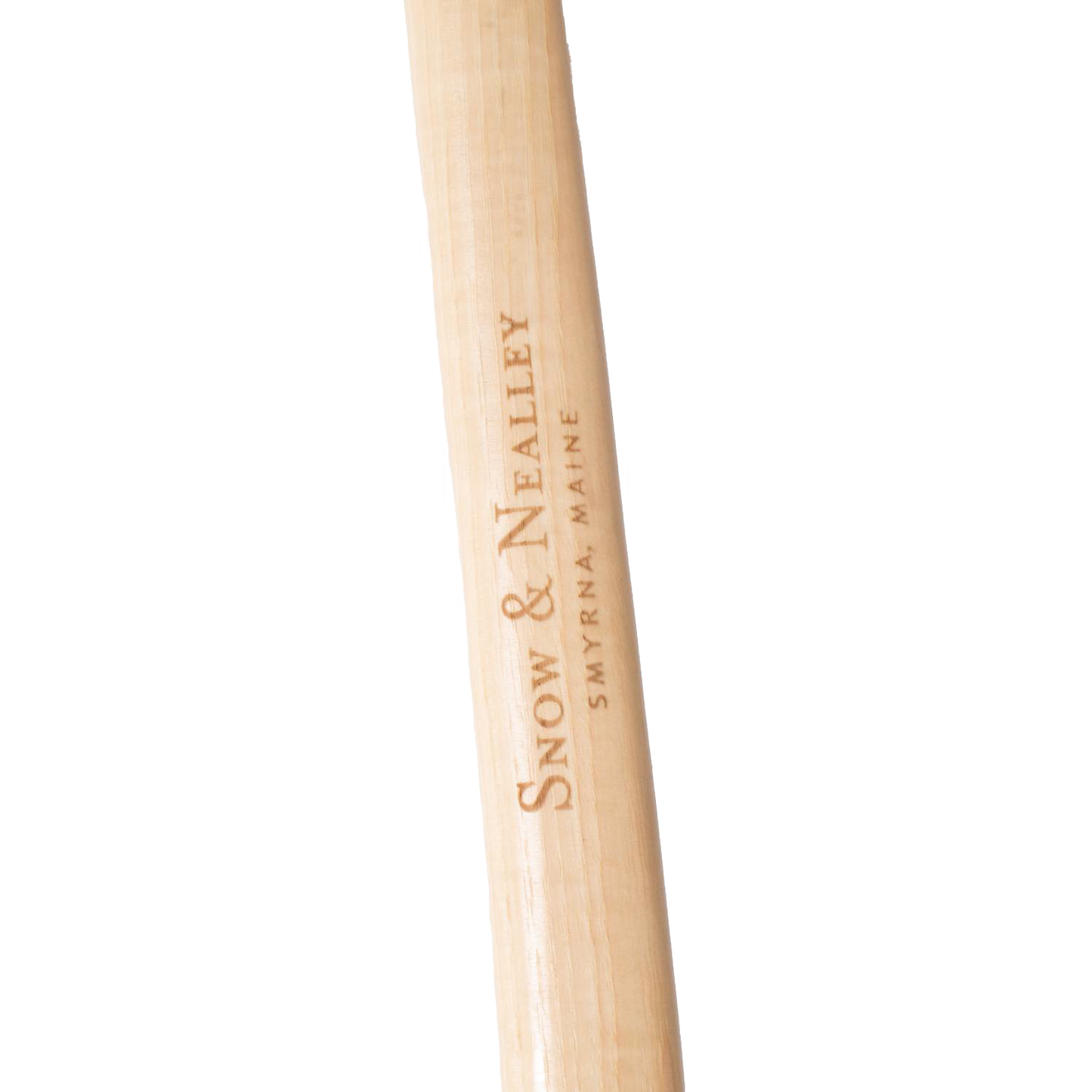 Smooth wooden axe handle with Snow & Nealley branding, crafted for gardening, woodworking, and outdoor hand tools under $100 collections
