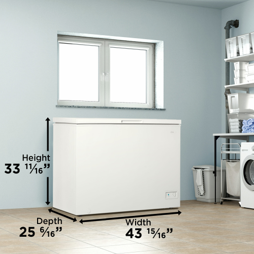 10 Cuft Chest Freezer, 1 Basket, Up Front Temp Control