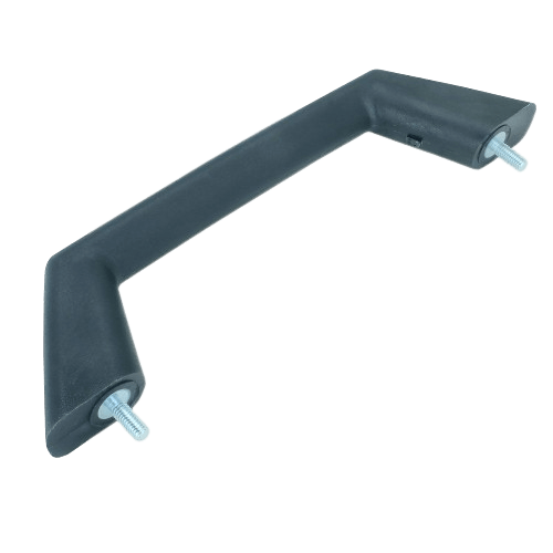 Black durable hood handle with threaded metal bolts for automotive and John Deere body parts accessories collection