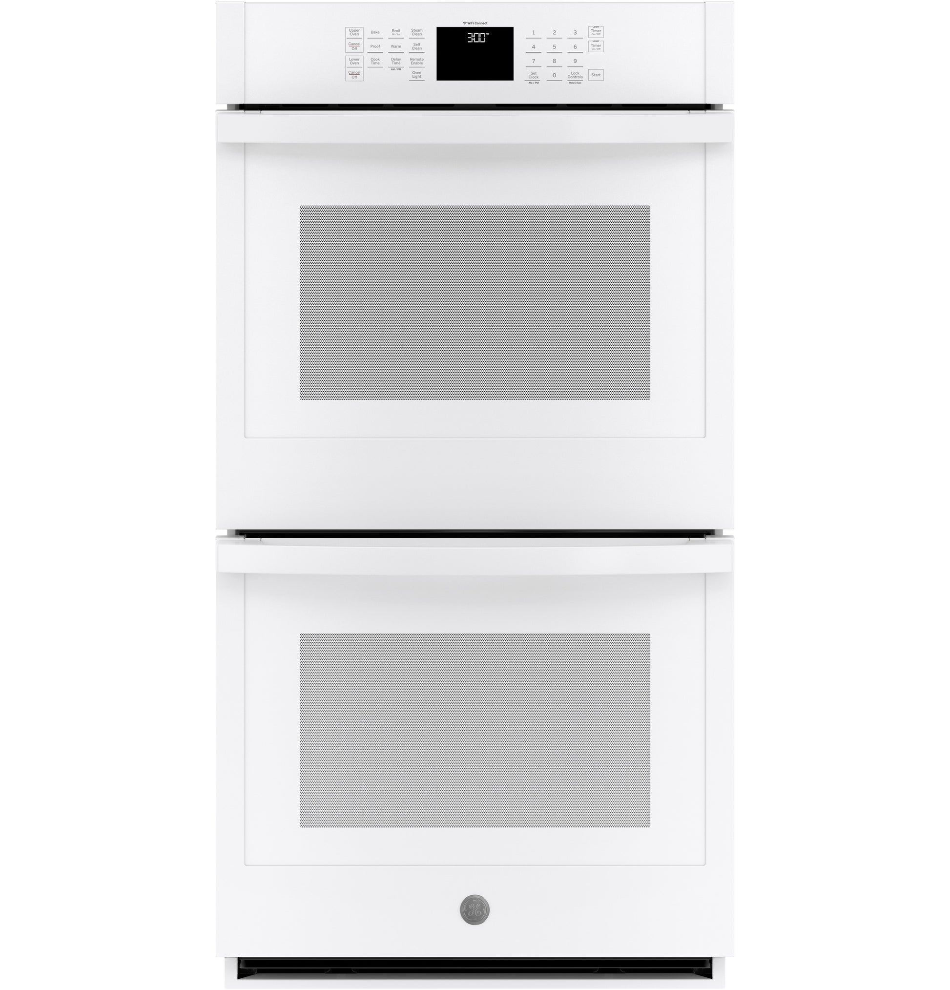 White built-in double wall oven with digital display and touch controls from Kitchen & Kitchenware and Wall Ovens collections