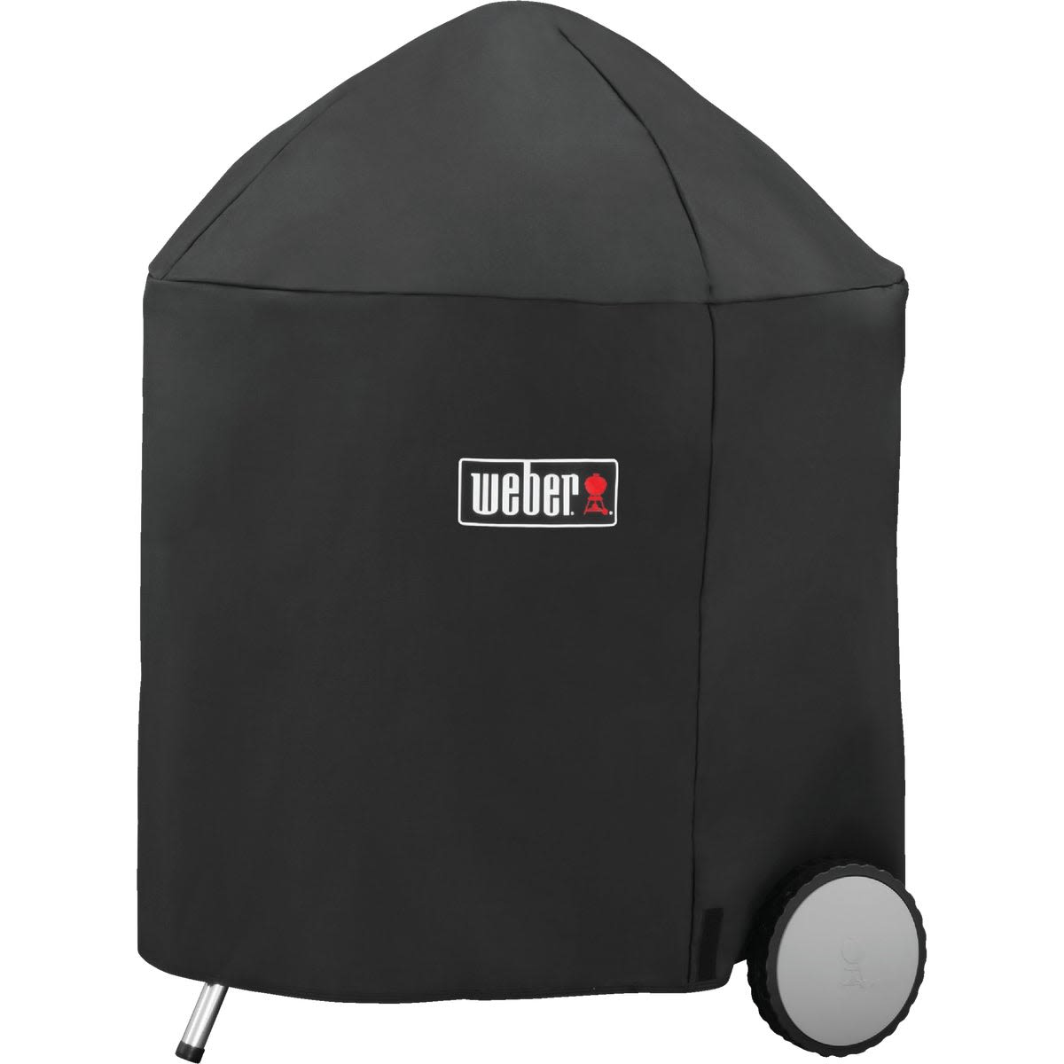 Black water-resistant polyester grill cover with logo designed for outdoor living and grill accessories under $100