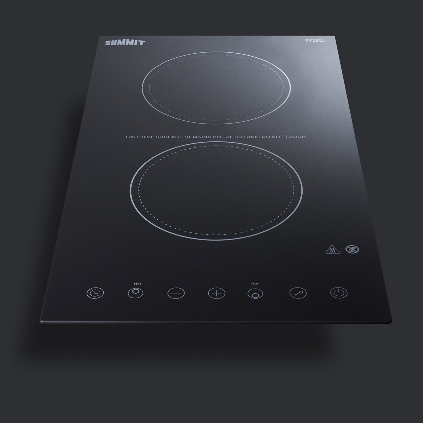 Black smooth-top cooktop with two radiant burners and touch controls from Cooktops and Kitchen & Kitchenware collection